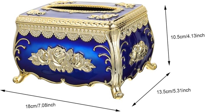 Premium Zinc Alloy Tissue Box Holder Elegant Retro Napkin Dispenser For Living Room Desktop - Image 2